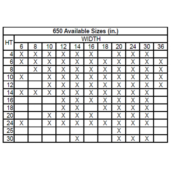 650 Steel Return Air Grille, 1/3in Fin Spacing