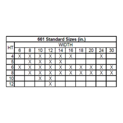661 Steel 2-way Register, MS damper, 1/3in Fin Spacing