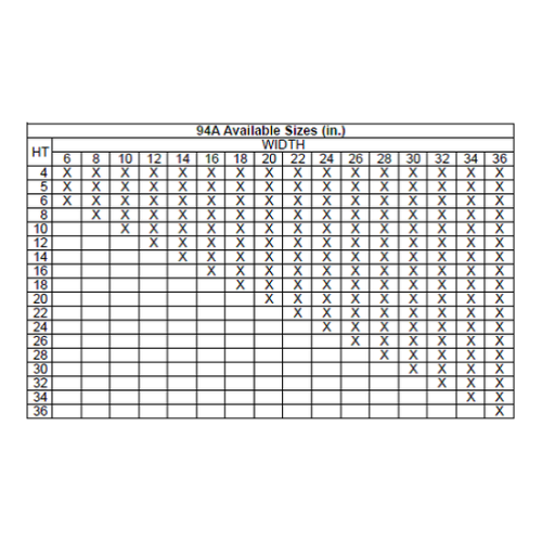 94A Steel Return Air Grille, 35-degree Fixed Blade (No Damper)