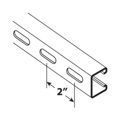 Strut 1-5/8 x 1-5/8 x 20ft, Oval Slot, 12ga Pre-Galv